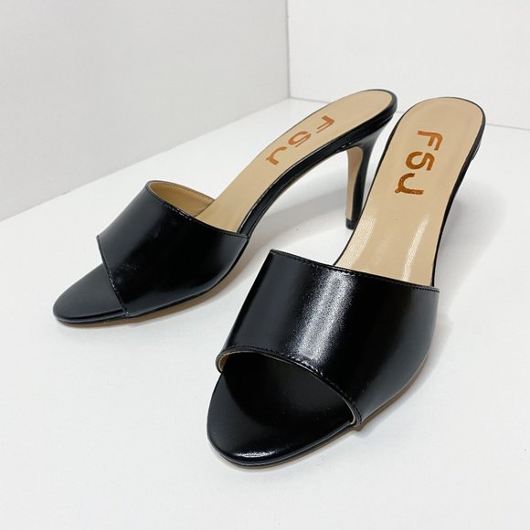 FSJ Shoes - FSJ Open Toe High Stiletto Heel Slide Sandals